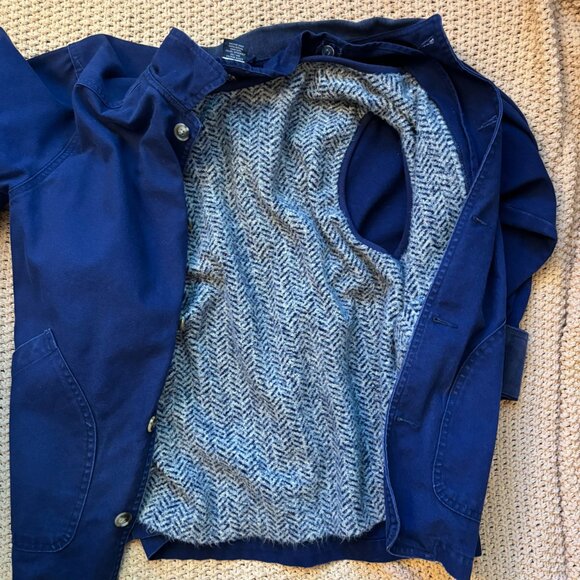 Vintage Lands End Barn Chore Coat 💙 Size M, Dark Blue - Picture 3 of 9